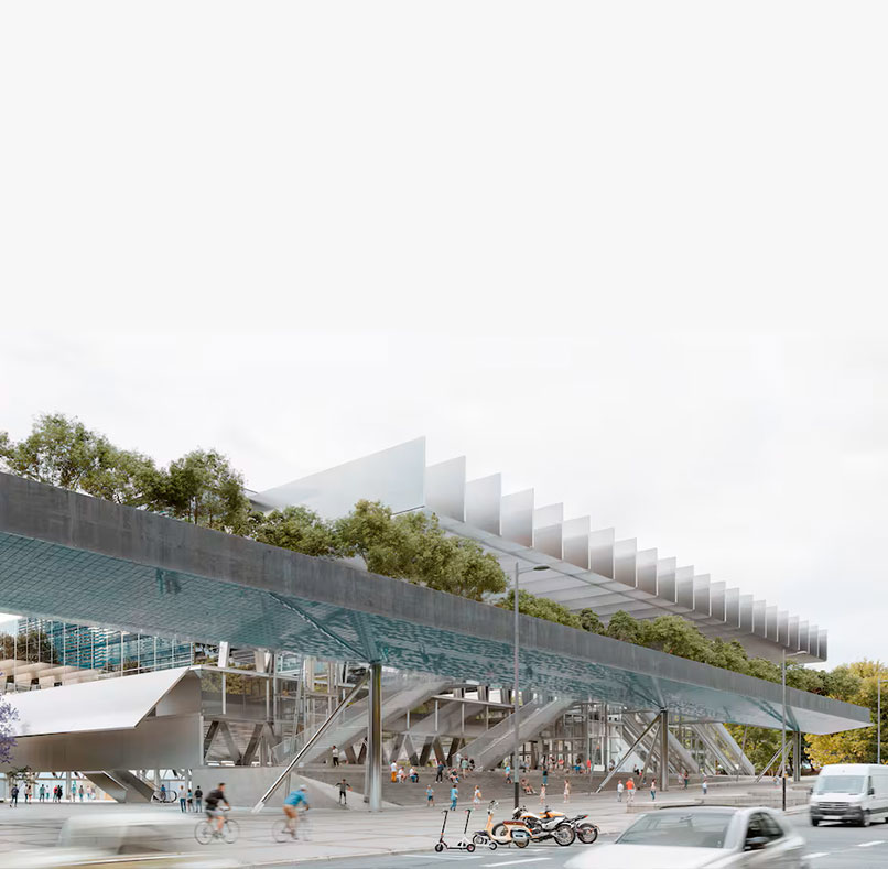 Proyecto renovación y ampliación de los recintos feriales de la Fira de Barcelona: Palau Multifuncional y Palau de les Comunicaciones.